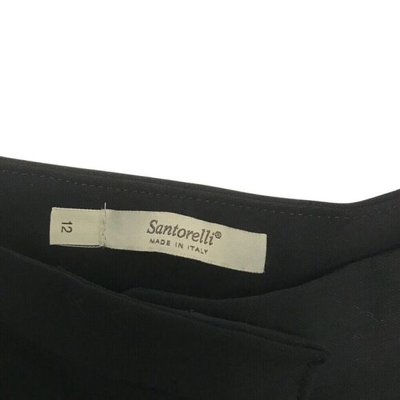 Santorelli Made in Italy Women's Black Straight-Leg Trousers Pants Size 12 - Picture 5 of 5